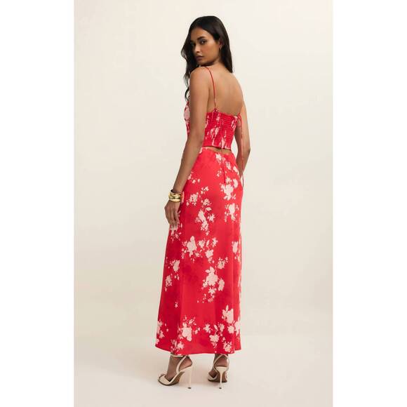 NEW Z SUPPLY alyse darya floral maxi dress in kiss me red - Picture 4 of 5